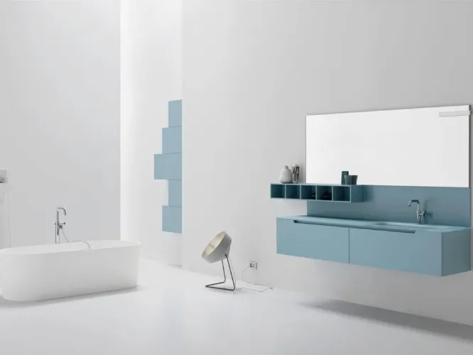 Mobili bagno - Arredo bagno - Mobile sospeso Nuvola grigio opaco