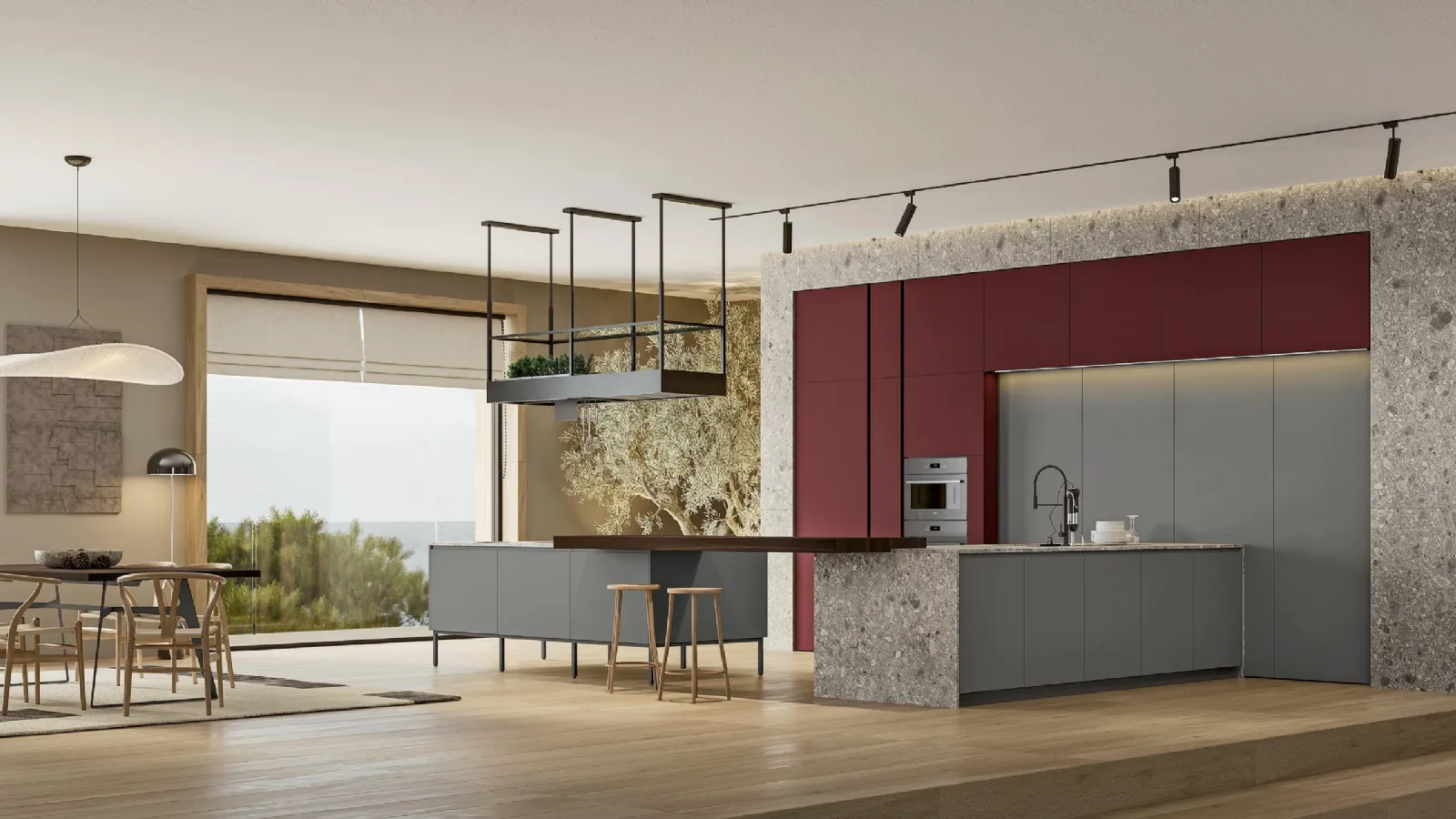 Cucina Moderna con penisola Gea 05 di Arrex